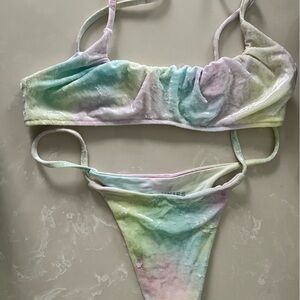 Frankies Bikinis Velvet Tie-Dye bikini